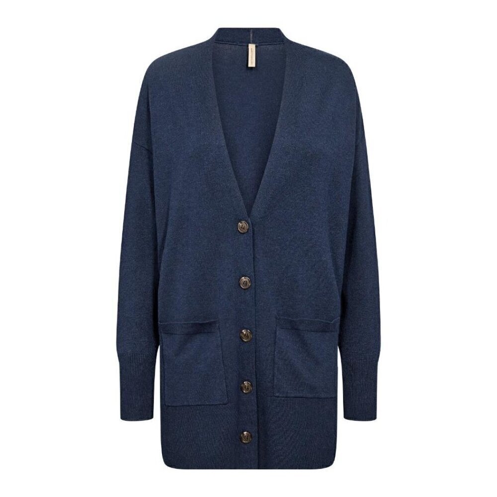 NWT SOYA CONCEPT DOLLIE 739 Navy Blue Iris Mid Length Button Down Cardigan
